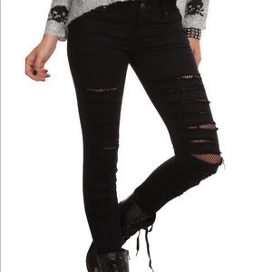 Royal bones fishnet skinny jeans